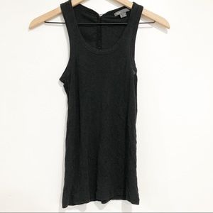 Vince Black Button Back Tank
